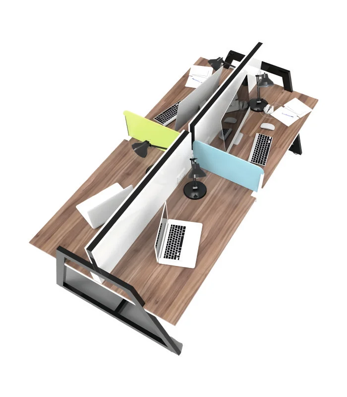 4-seat modular office workstation cluster for open offices – DI 005